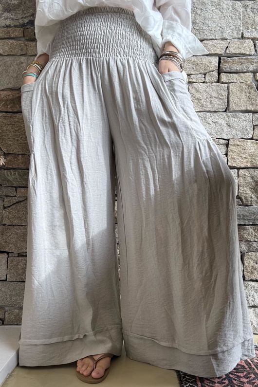 Basso Shirring Sailor Pant Mocha